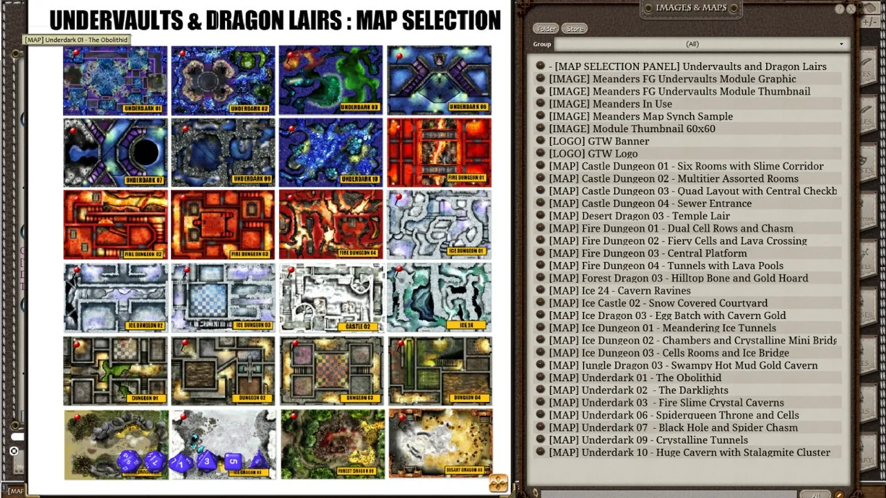 Fantasy Grounds - Meanders Map Pack: Undervaults & Dragon Lairs (Map Pack) Screenshot 3