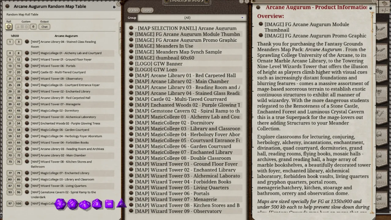 Fantasy Grounds - Meanders Map Pack: Arcane Augurum (Map Pack) Screenshot 2