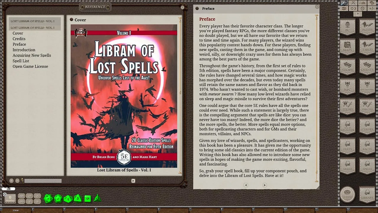 Fantasy Grounds - Libram of Lost Spells, Volume I (5E) Screenshot 0