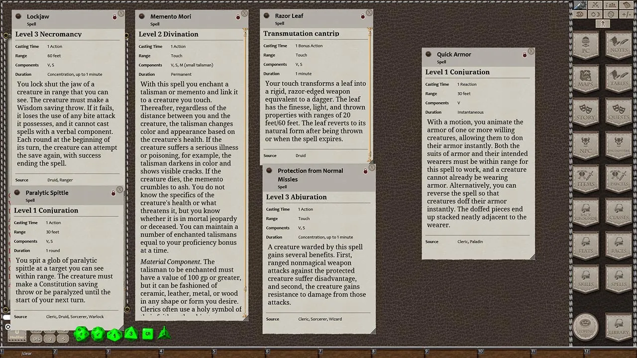 Fantasy Grounds - Libram of Lost Spells, Volume I (5E) Screenshot 4