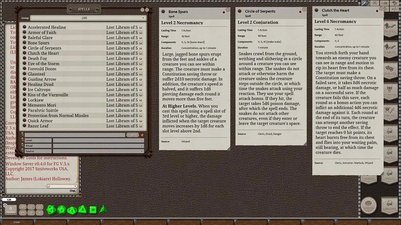 Fantasy Grounds - Libram of Lost Spells, Volume I (5E) Screenshot 3