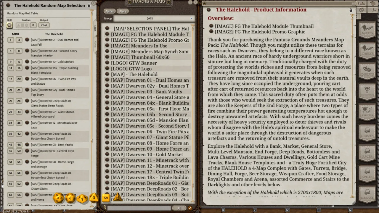 Fantasy Grounds - Meanders Map Pack: The Halehold (Map Pack) Screenshot 1