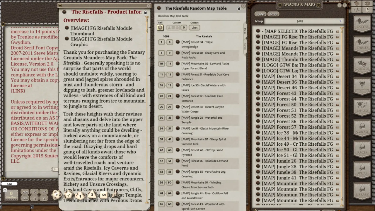 Fantasy Grounds - Meanders Map Pack: The Risefalls (Map Pack) Screenshot 0
