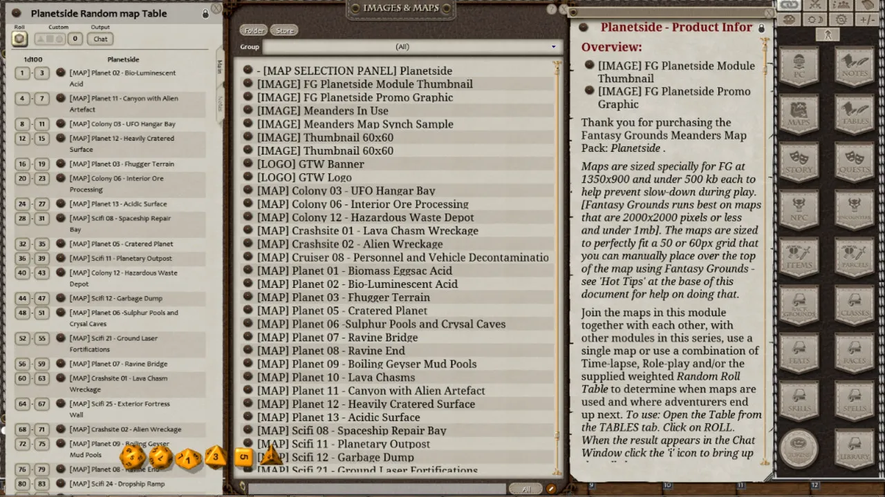 Fantasy Grounds - Meanders Map Pack: Planetside (Map Pack) Screenshot 1