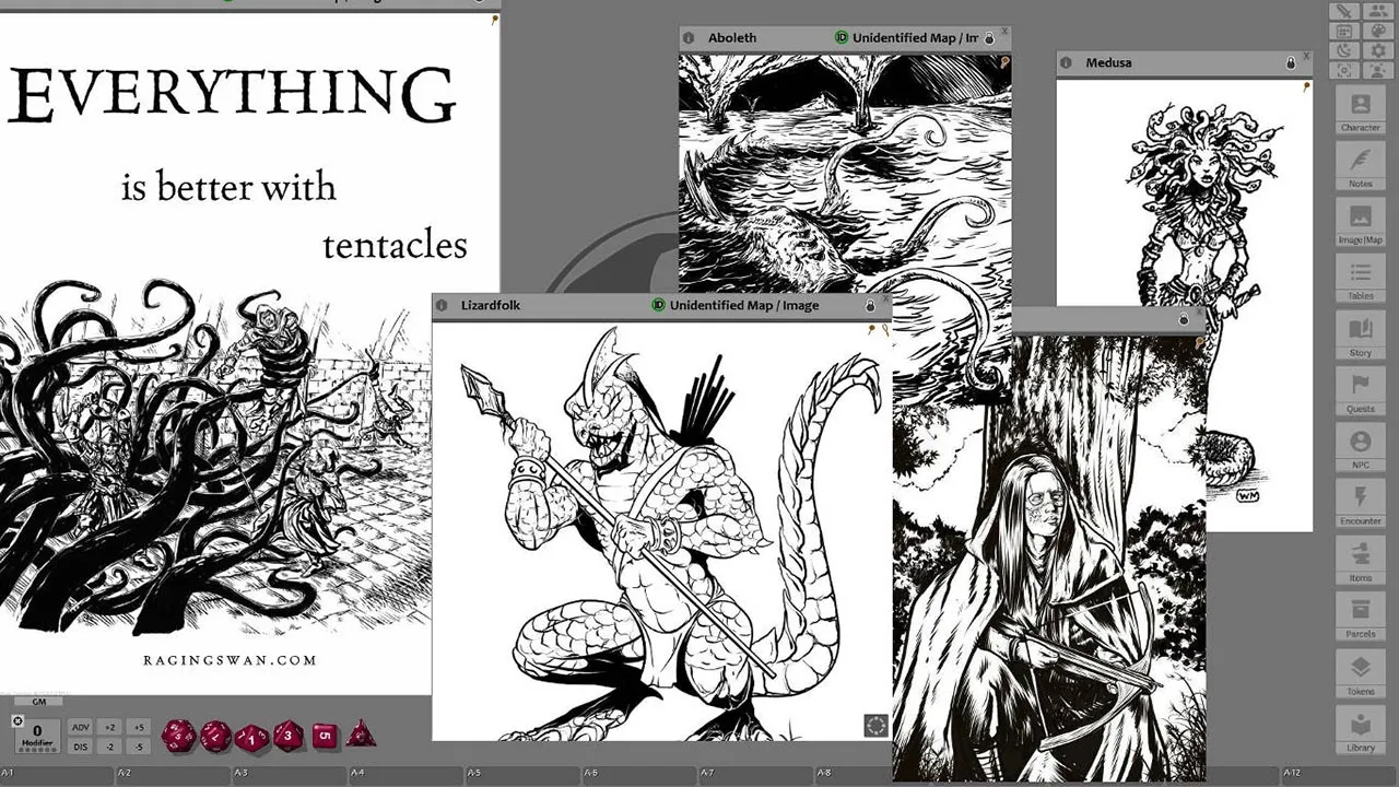 Fantasy Grounds - Monstrous Lairs #12 to #15: Medusas, Aboleth, Lizardfolk, and Bandits (Any Ruleset) Screenshot 2