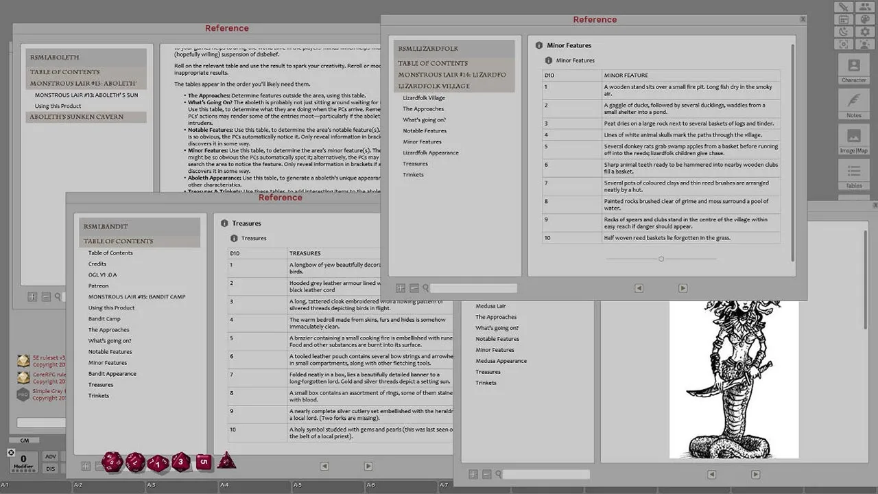 Fantasy Grounds - Monstrous Lairs #12 to #15: Medusas, Aboleth, Lizardfolk, and Bandits (Any Ruleset) Screenshot 3