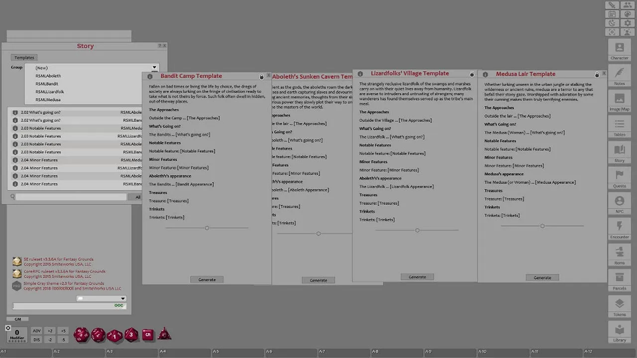 Fantasy Grounds - Monstrous Lairs #12 to #15: Medusas, Aboleth, Lizardfolk, and Bandits (Any Ruleset) Screenshot 4