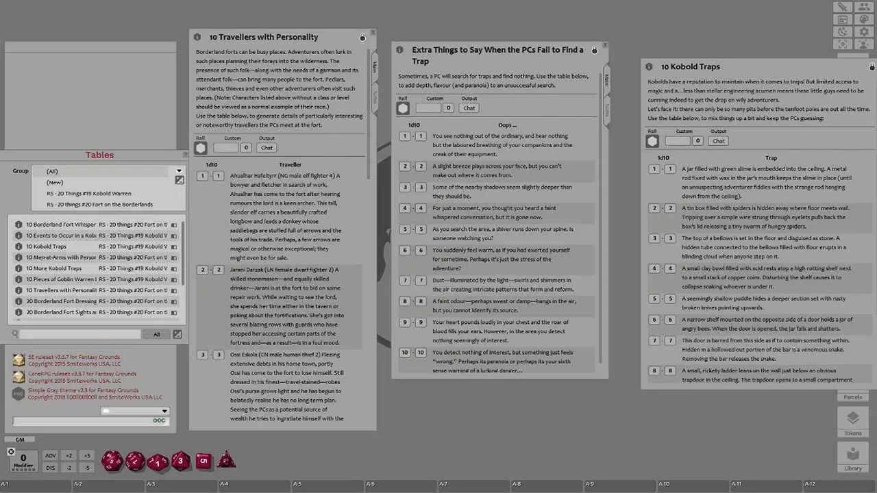 Fantasy Grounds - 20 Things #19 to #20: Kobold Warren, Fort on the Borderlands (Any Ruleset) Screenshot 2