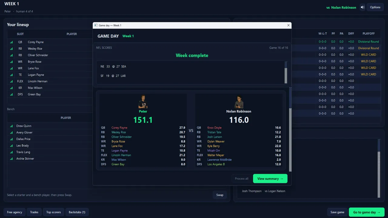ReDraft: The Fantasy Football Simulator Screenshot 1