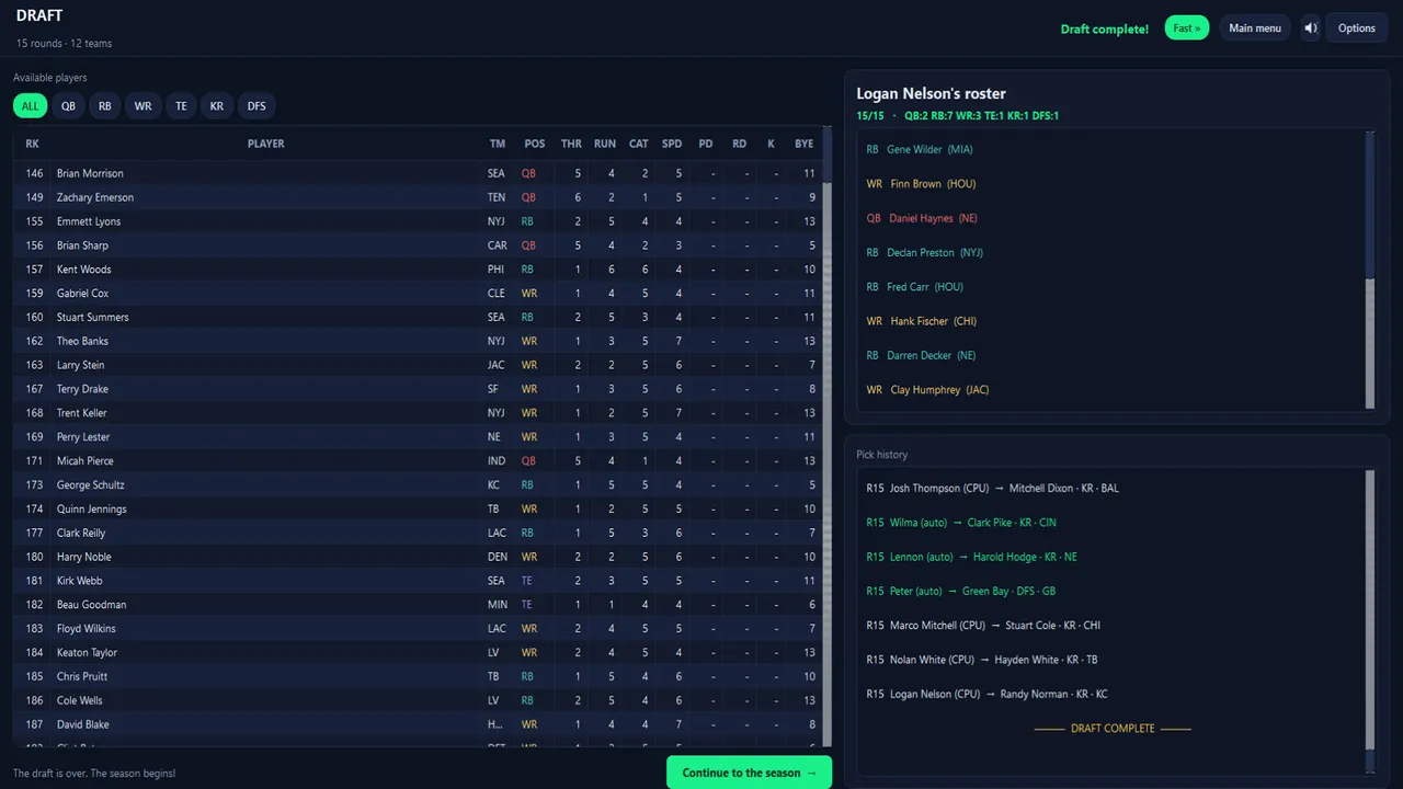 ReDraft: The Fantasy Football Simulator Screenshot 3