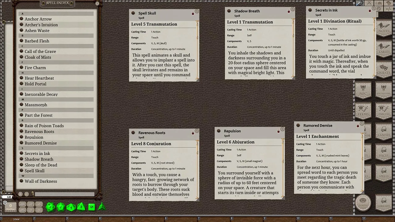 Fantasy Grounds - Libram of Lost Spells, Volume 2 (5E) Screenshot 4