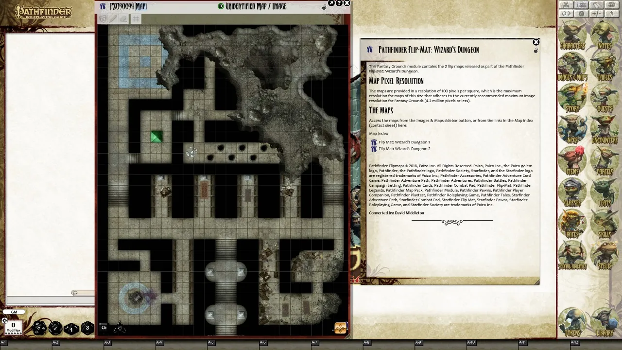 Fantasy Grounds - Pathfinder Flip-Mat: Wizard's Dungeon (Map Pack) Screenshot 1