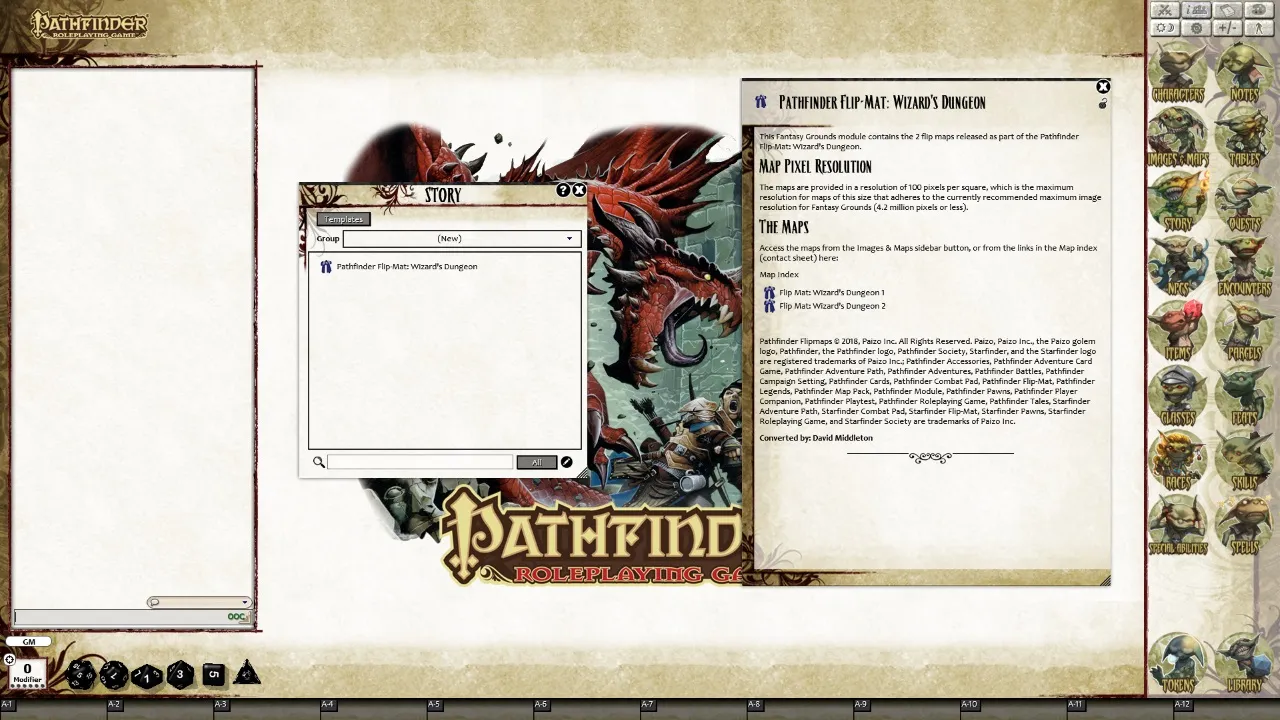 Fantasy Grounds - Pathfinder Flip-Mat: Wizard's Dungeon (Map Pack) Screenshot 0