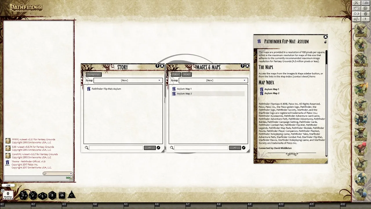 Fantasy Grounds - Pathfinder Flip-Mat: Asylum (Map Pack) Screenshot 0