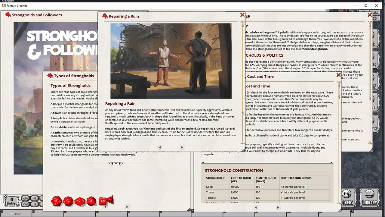 Fantasy Grounds - Strongholds & Followers (5E) Screenshot 2