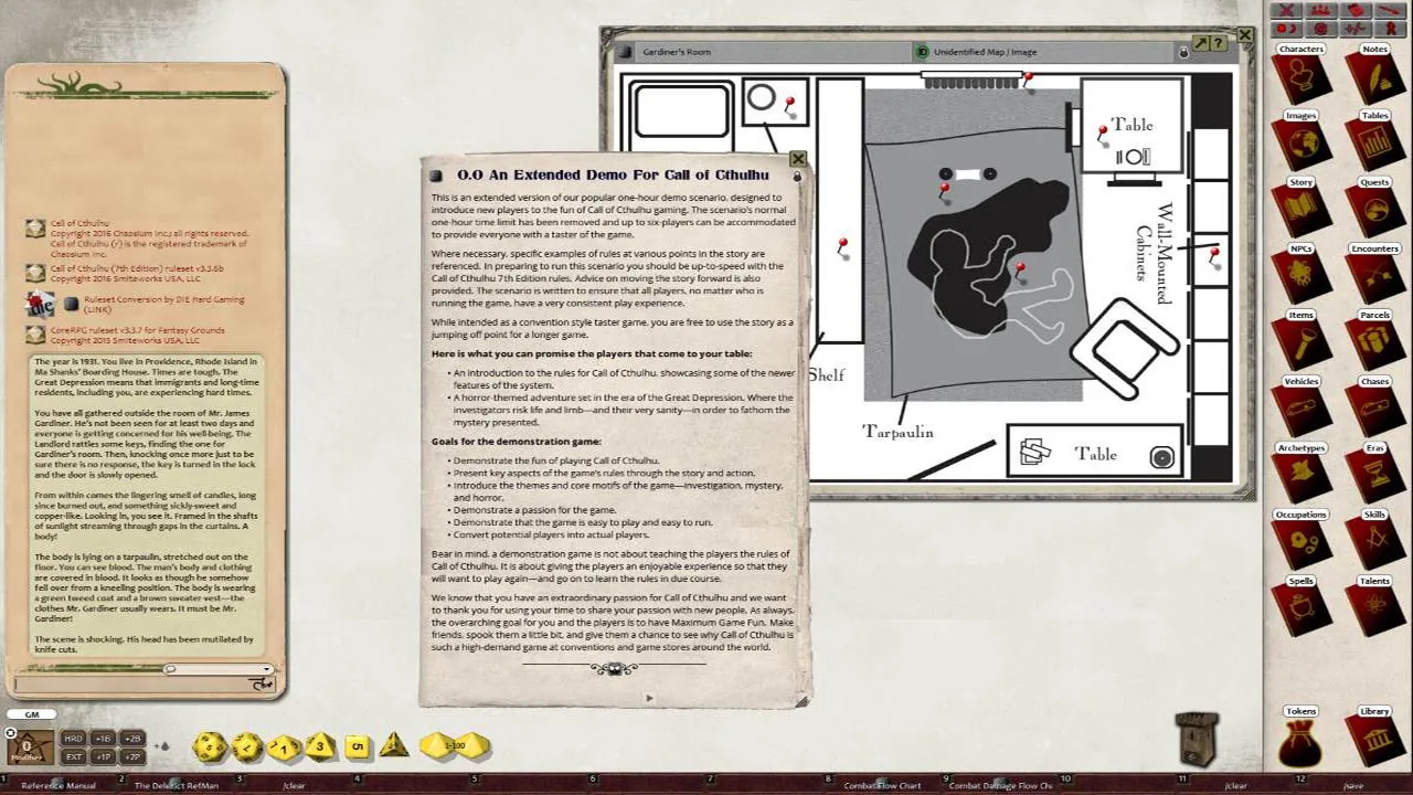 Fantasy Grounds - Call of Cthulhu Adventure Pack 1 (Call of Cthulhu 7E) Screenshot 1