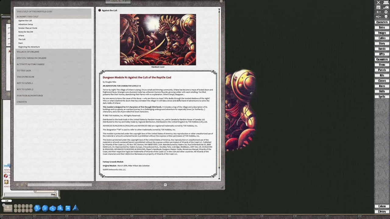 Fantasy Grounds - D&D Classics: N1 Against the Cult of the Reptile God (2E) Screenshot 3