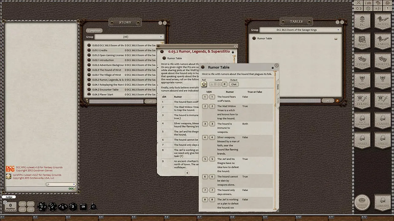 Fantasy Grounds - Dungeon Crawl Classics #66.5: Doom of the Savage Kings (DCC) Screenshot 0