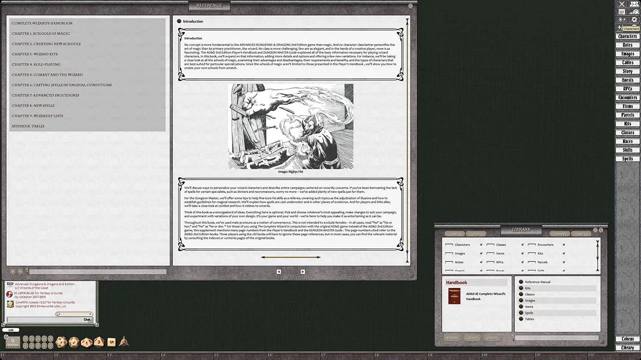 Fantasy Grounds - D&D Classics: Complete Wizard's Handbook (2E) Screenshot 0