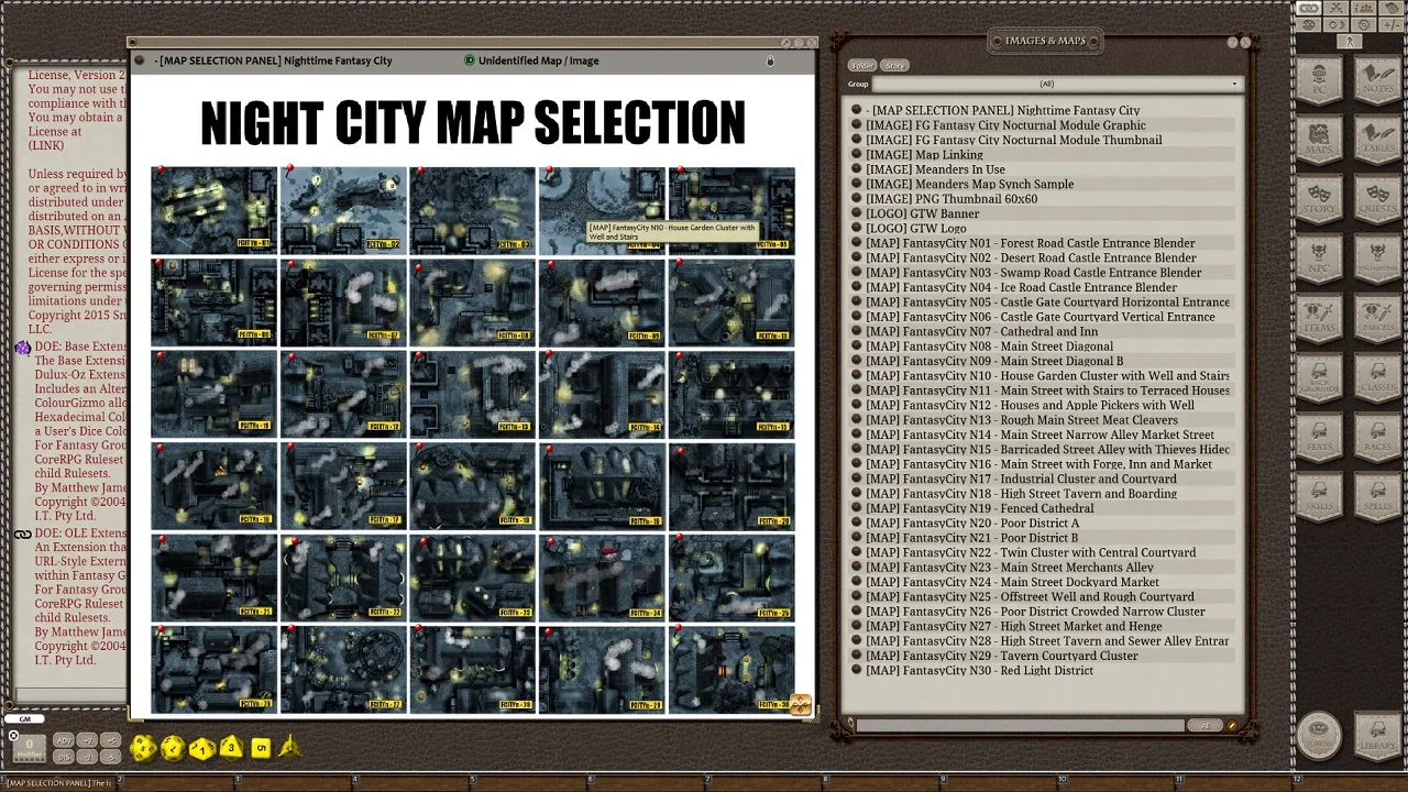 Fantasy Grounds - Meanders Map Pack: Fantasy City Nocturnal (Map Pack) Screenshot 1