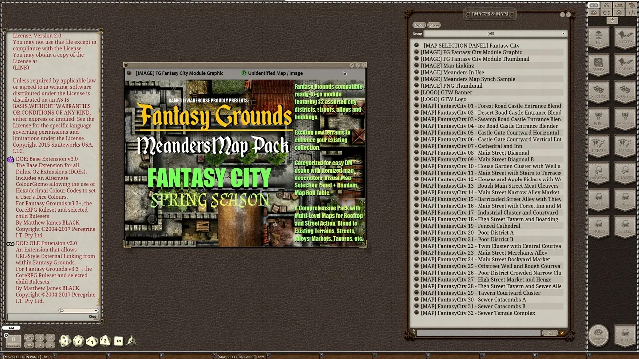 Fantasy Grounds - Meanders Map Pack: Fantasy City Spring Season (Map Pack) Screenshot 0