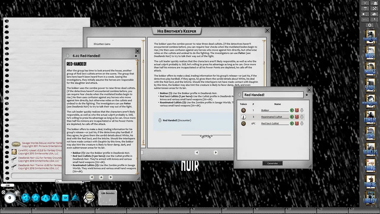 Fantasy Grounds - Deadlands Noir: His Brother's Keeper (Savage Worlds) Screenshot 2