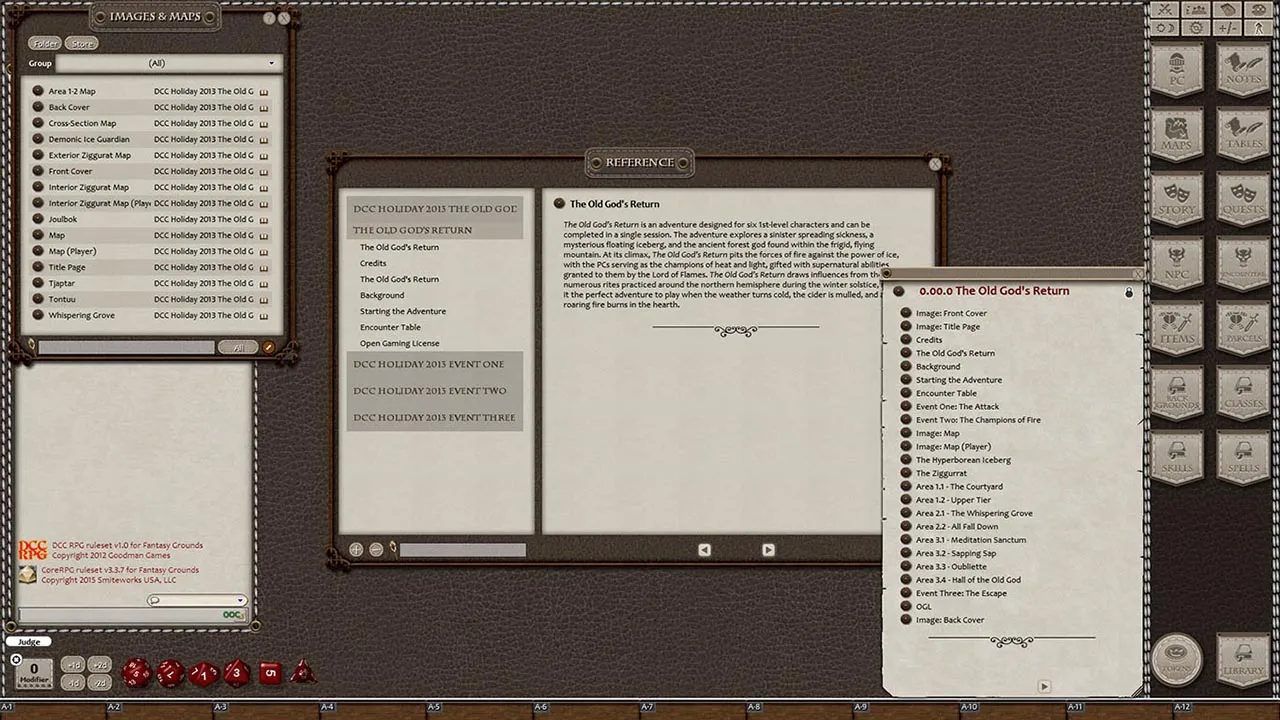 Fantasy Grounds - Dungeon Crawl Classics 2013 Holiday Module: The Old God's Return (DCC) Screenshot 1