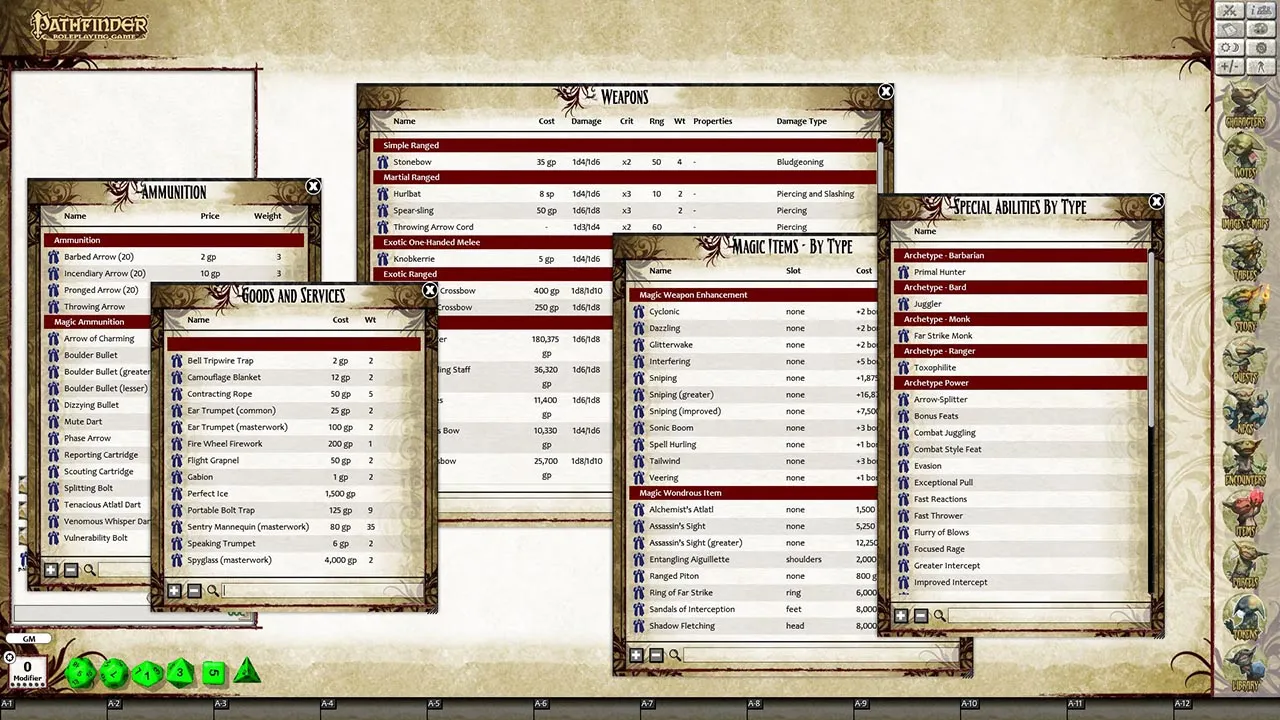 Fantasy Grounds - Pathfinder Player Companion: Ranged Tactics Toolbox (PFRPG) Screenshot 4