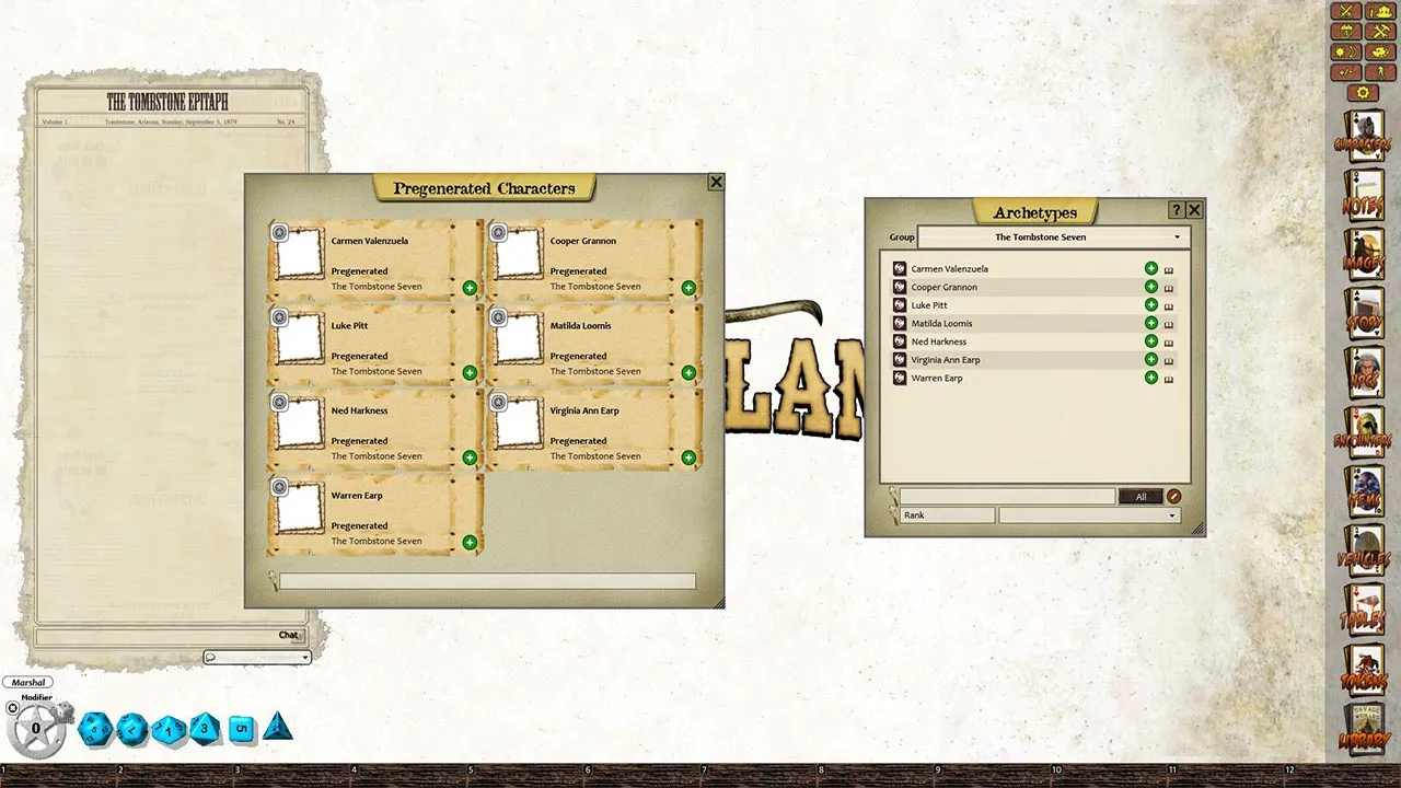 Fantasy Grounds - Stone and a Hard Place: The Tombstone Seven (Savage Worlds) Screenshot 3