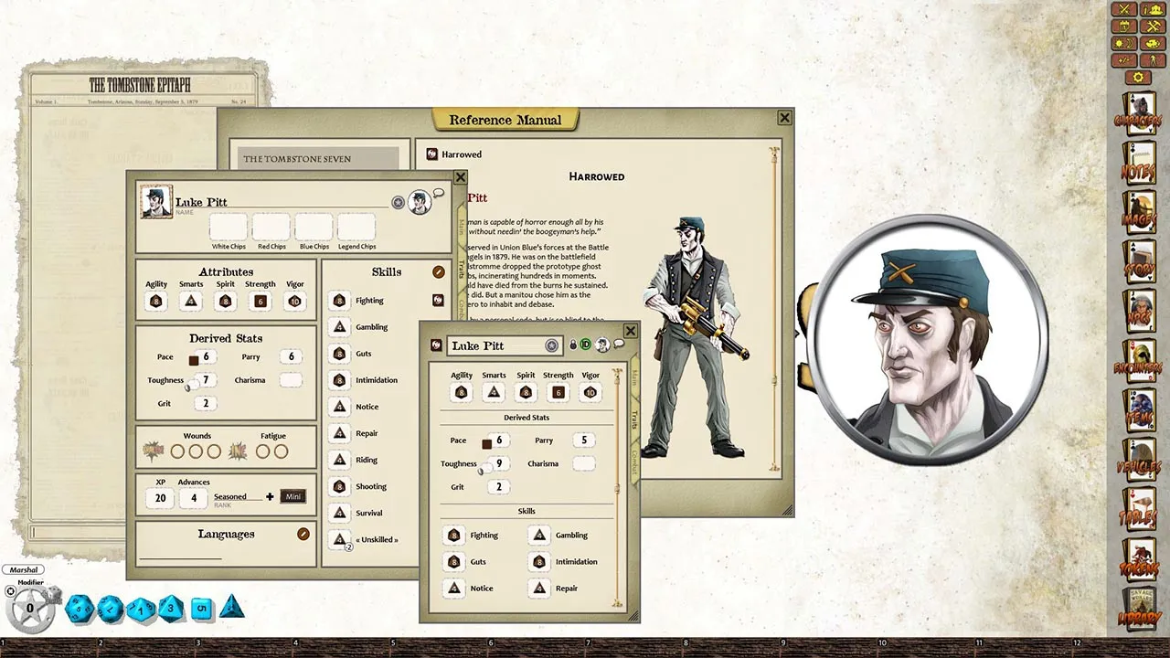 Fantasy Grounds - Stone and a Hard Place: The Tombstone Seven (Savage Worlds) Screenshot 1