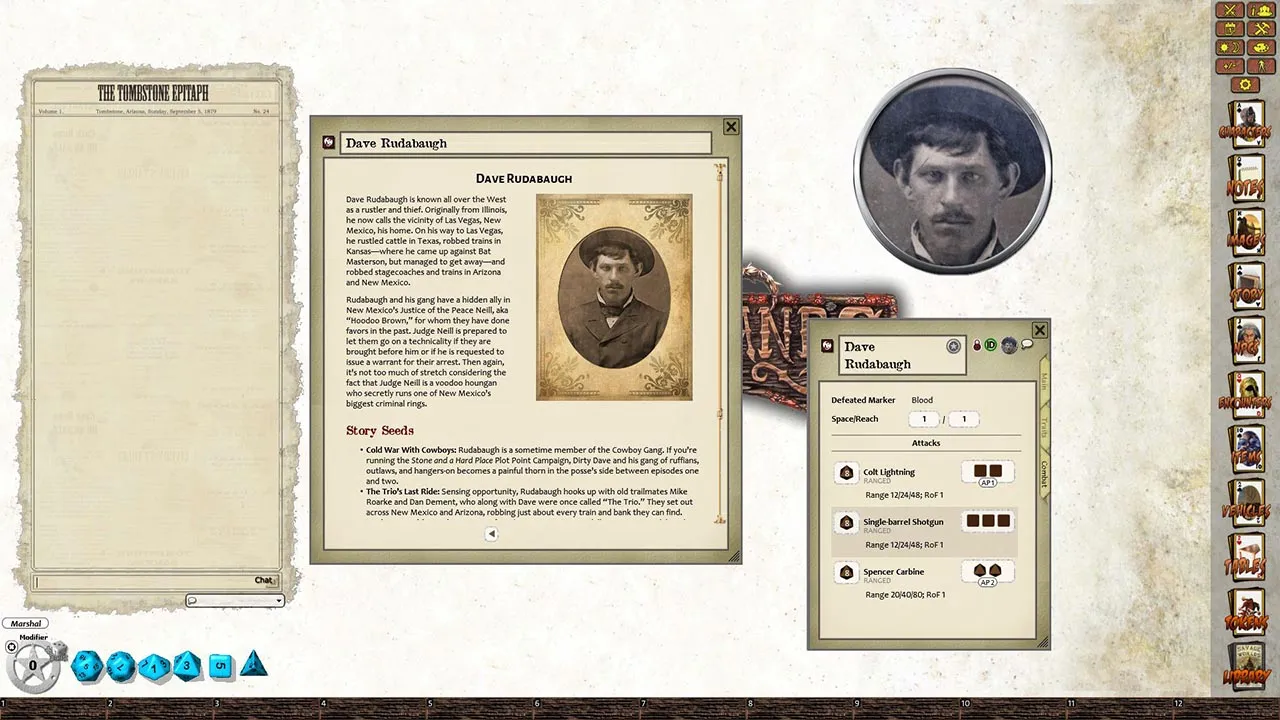 Fantasy Grounds - Lone Killers of the Southwest (Savage Worlds) Screenshot 2