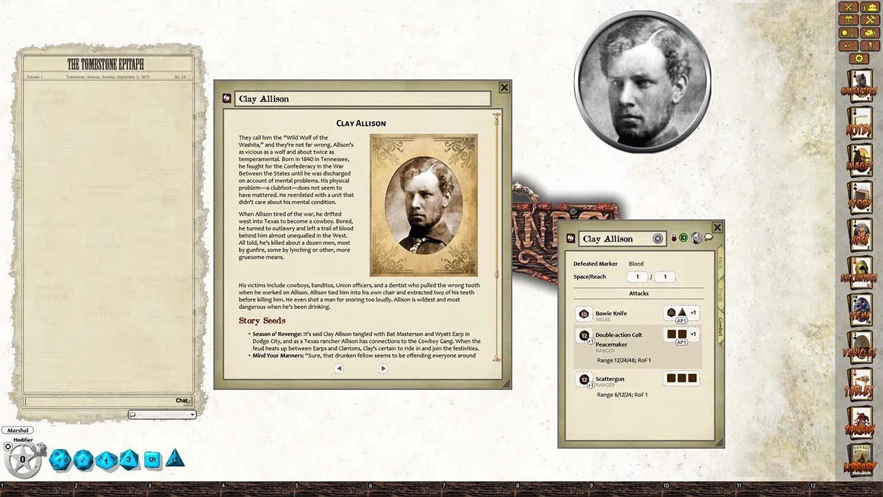 Fantasy Grounds - Lone Killers of the Southwest (Savage Worlds) Screenshot 3