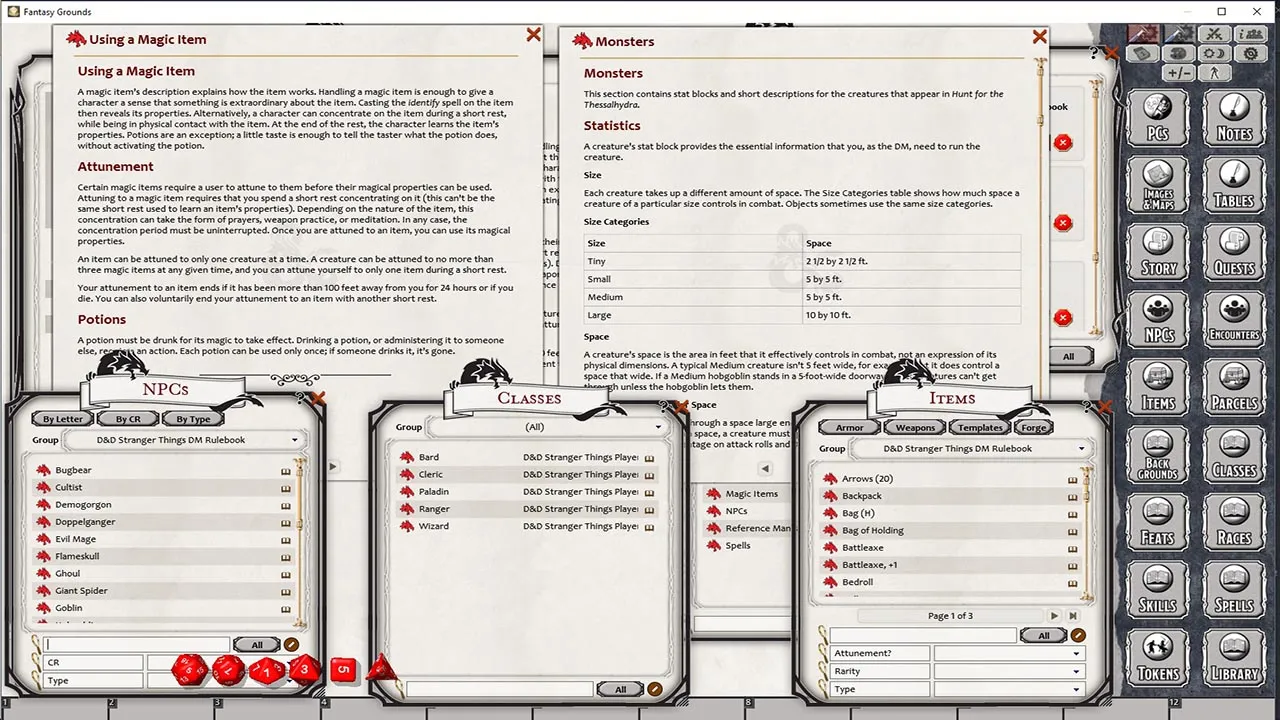 Fantasy Grounds - Stranger Things Dungeons & Dragons Starter Set Screenshot 4