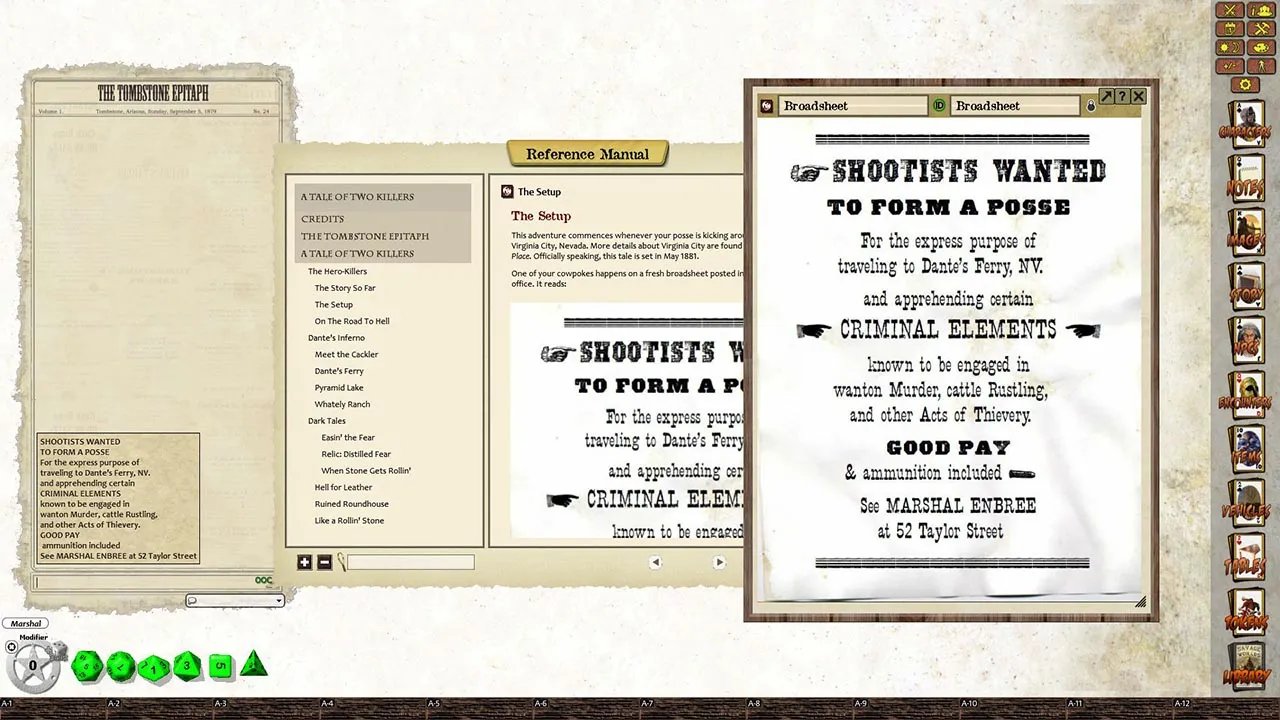 Fantasy Grounds - Deadlands Reloaded: A Tale of Two Killers (Savage Worlds) Screenshot 4