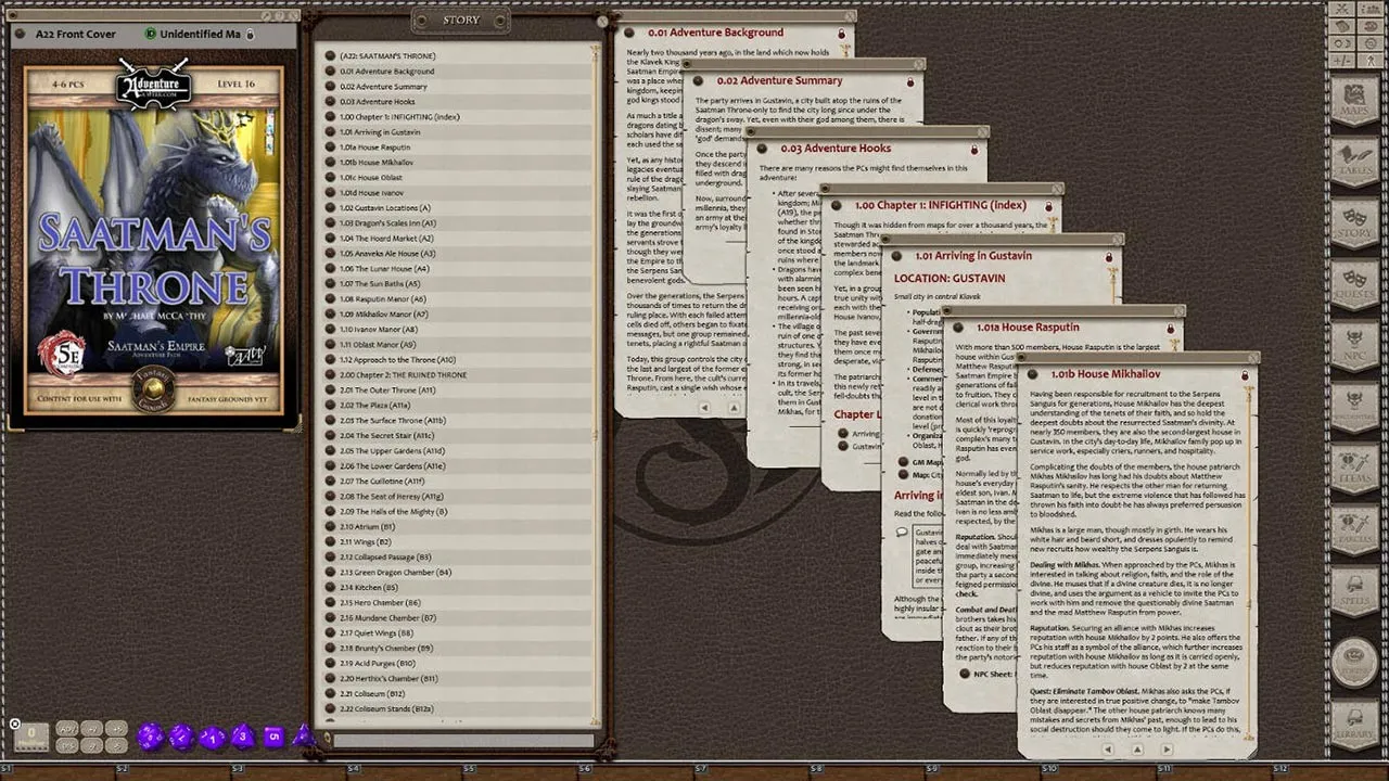 Fantasy Grounds - A22: Saatman’s Throne (5E) Screenshot 0