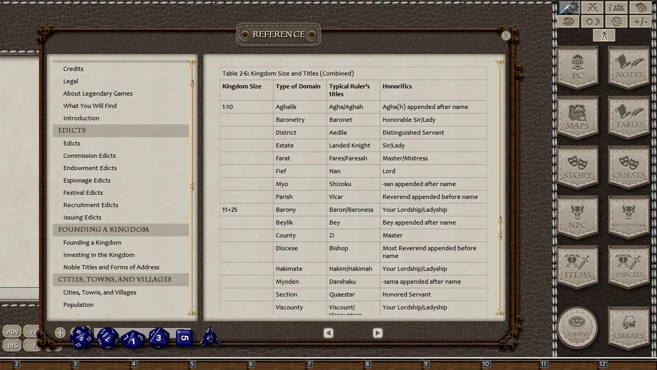Fantasy Grounds - Ultimate Rulership (5E) Screenshot 2