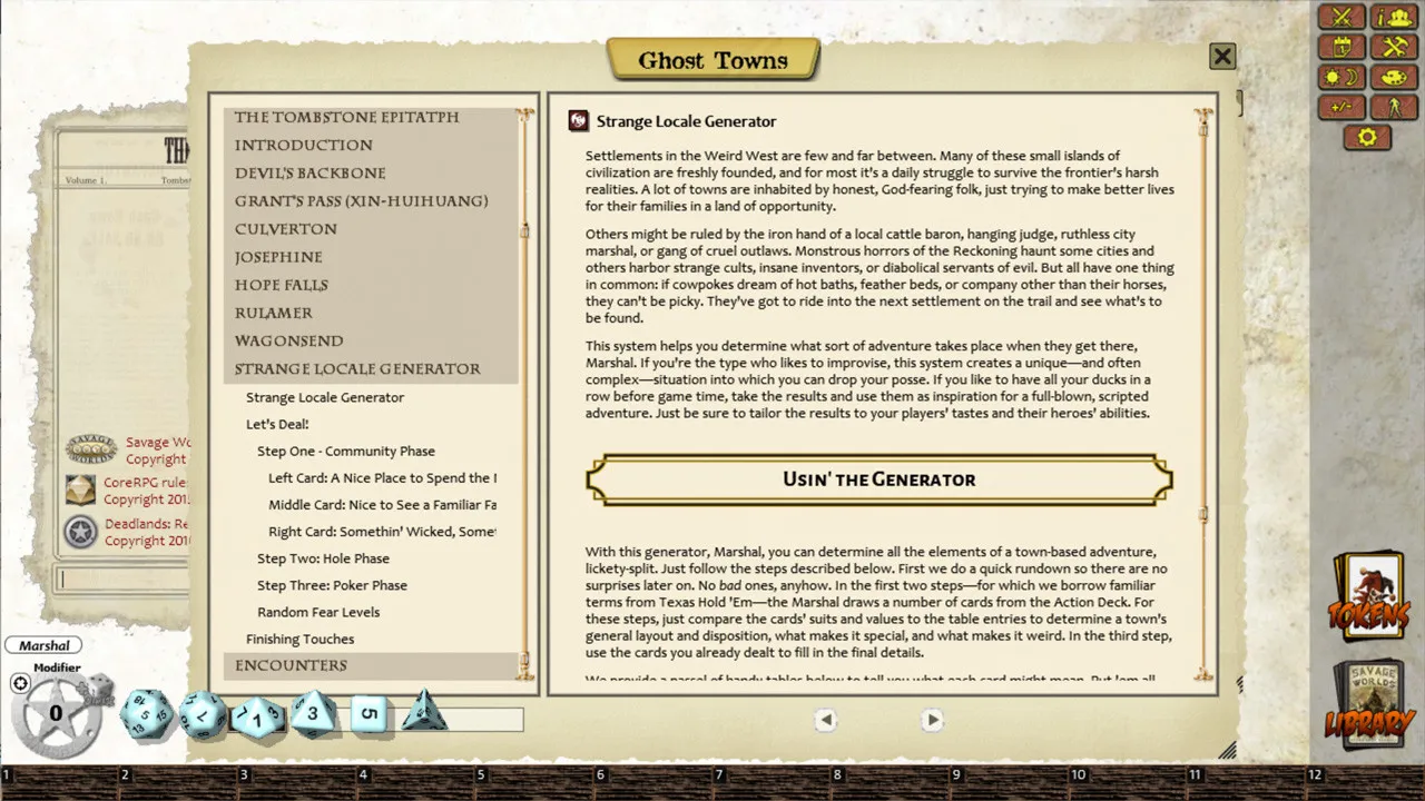 Fantasy Grounds - Deadlands Reloaded: Ghost Towns (Savage Worlds) Screenshot 2