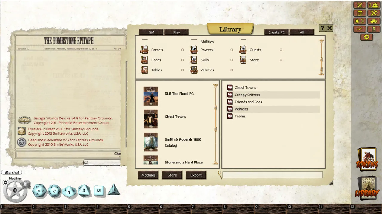 Fantasy Grounds - Deadlands Reloaded: Ghost Towns (Savage Worlds) Screenshot 0
