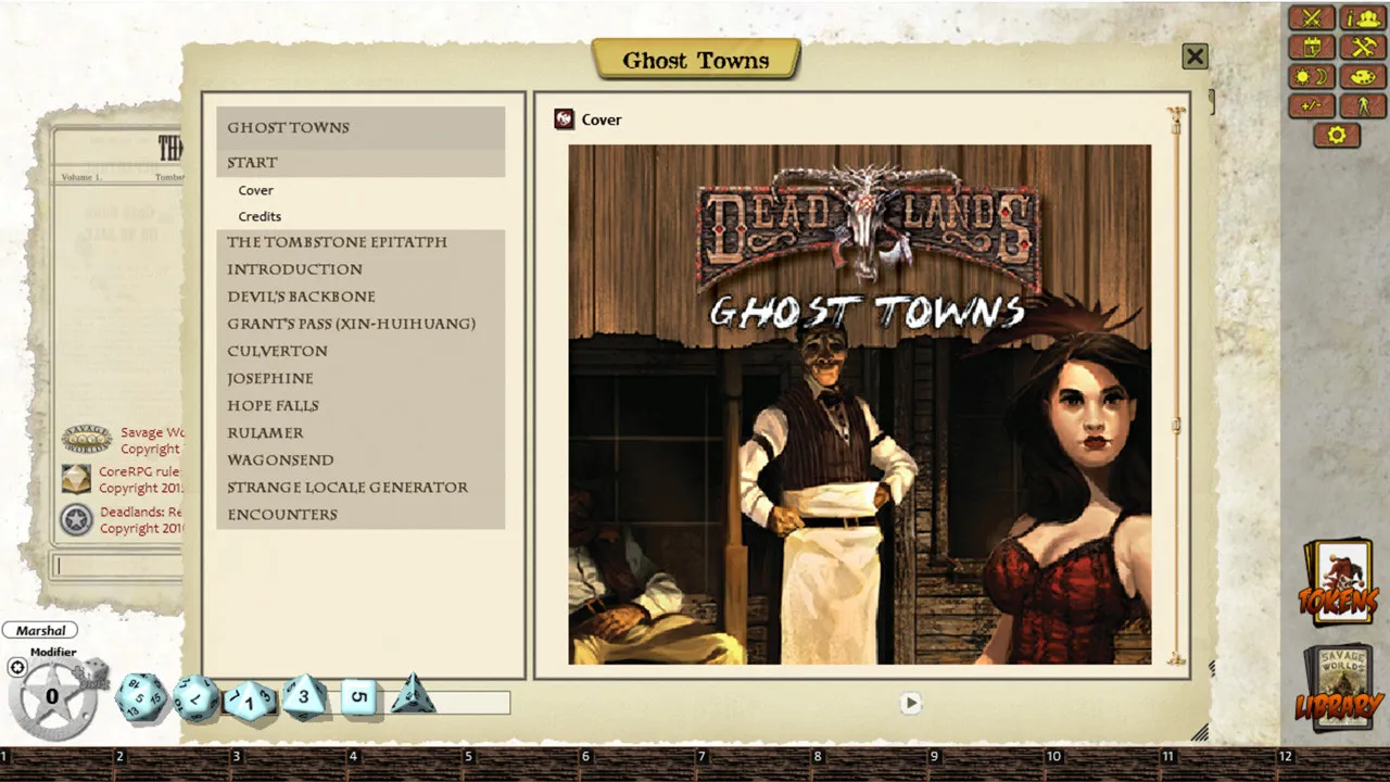 Fantasy Grounds - Deadlands Reloaded: Ghost Towns (Savage Worlds) Screenshot 1