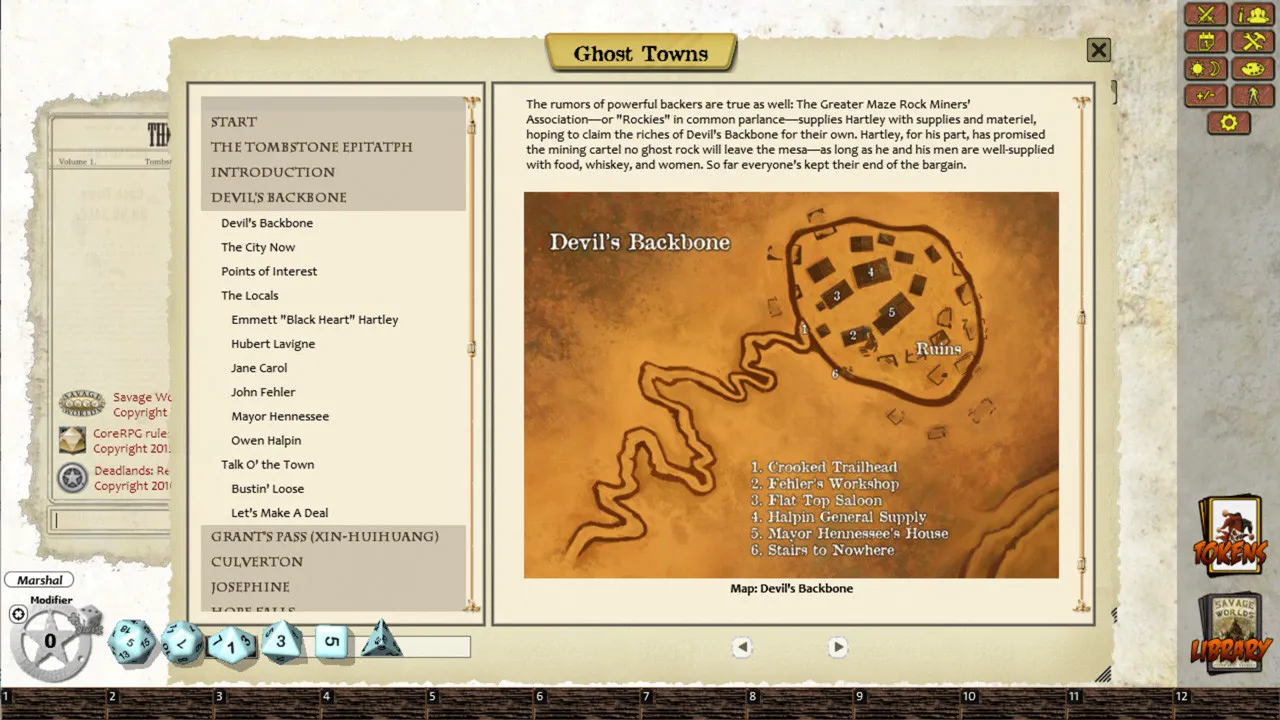 Fantasy Grounds - Deadlands Reloaded: Ghost Towns (Savage Worlds) Screenshot 3