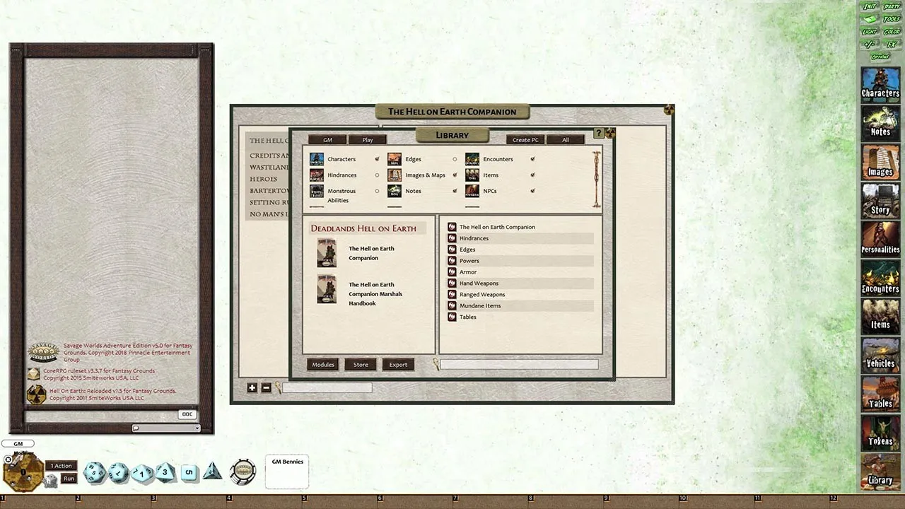 Fantasy Grounds - Deadlands Reloaded: Hell on Earth Companion (Savage Worlds) Screenshot 0