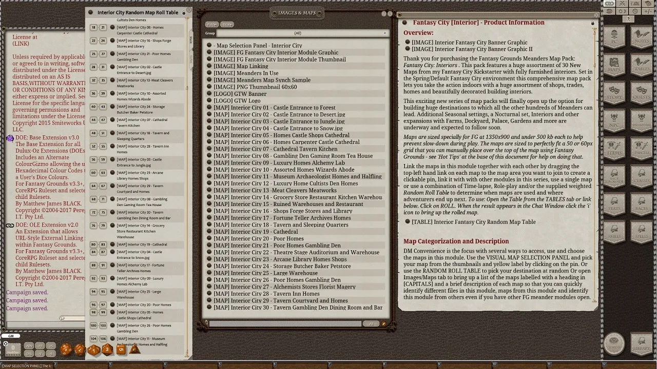 Fantasy Grounds - Meander Map Pack: Interior City (Map Pack) Screenshot 1