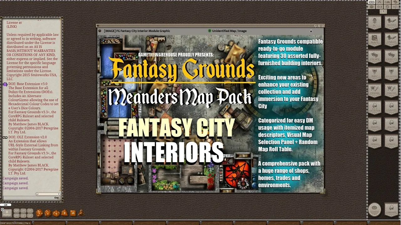 Fantasy Grounds - Meander Map Pack: Interior City (Map Pack) Screenshot 4