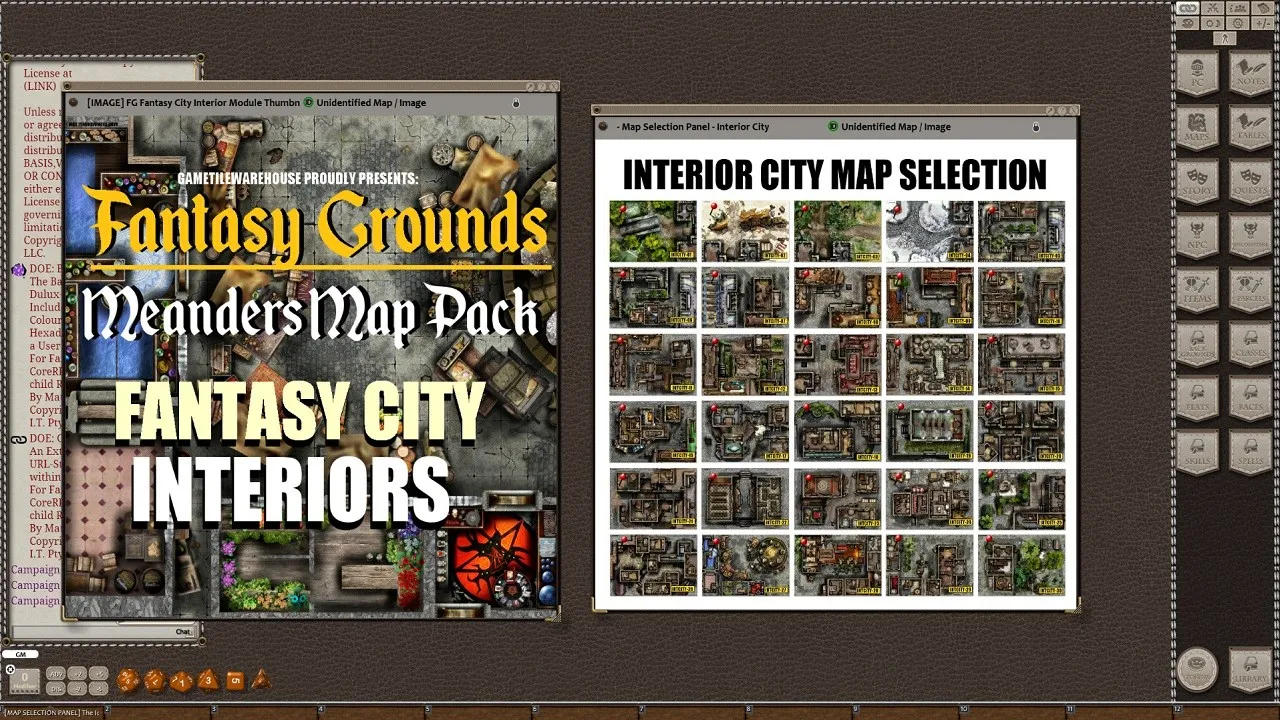 Fantasy Grounds - Meander Map Pack: Interior City (Map Pack) Screenshot 0