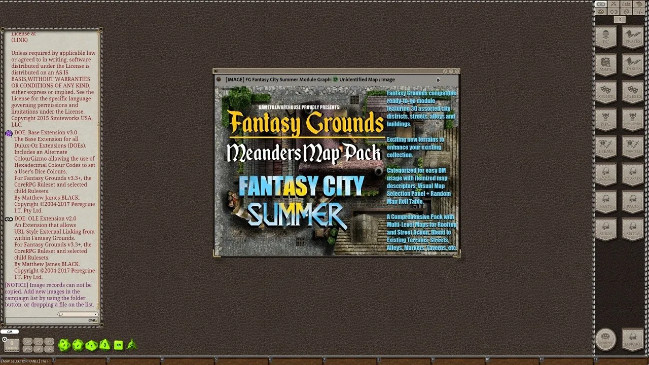 Fantasy Grounds - Meanders Map Pack Summer City (Map Pack) Screenshot 3