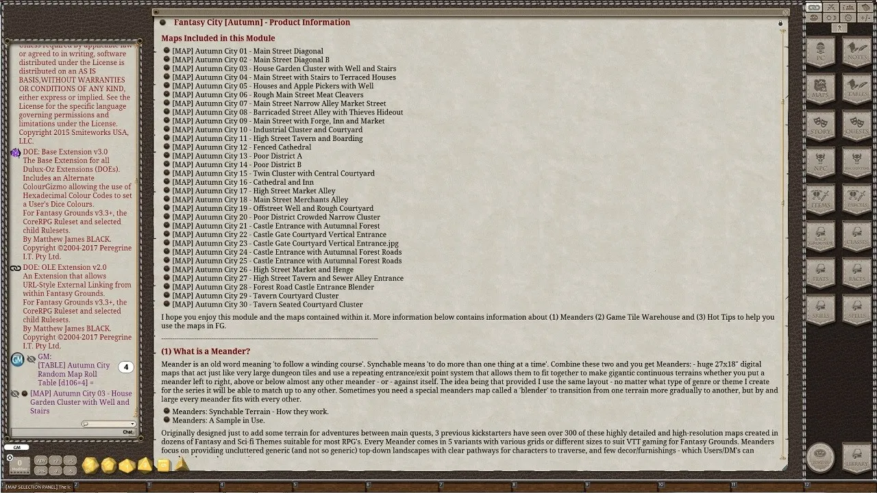 Fantasy Grounds - Meander Map Pack: Autumn City (Map Pack) Screenshot 3