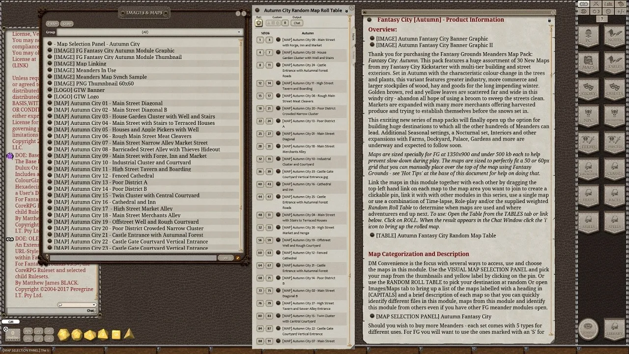 Fantasy Grounds - Meander Map Pack: Autumn City (Map Pack) Screenshot 1