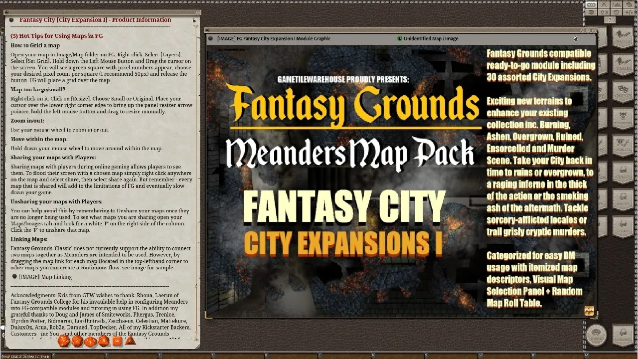 Fantasy Grounds - Meander Map Pack City Expansions I (Map Pack) Screenshot 1