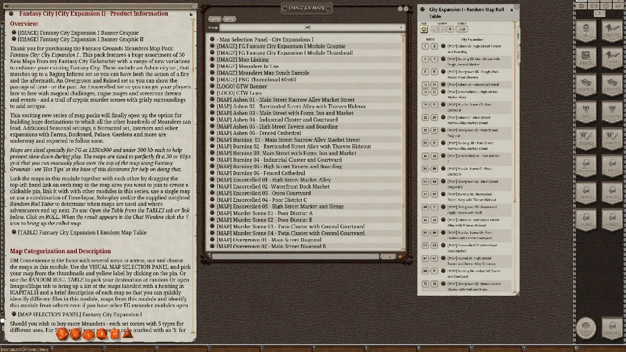 Fantasy Grounds - Meander Map Pack City Expansions I (Map Pack) Screenshot 2