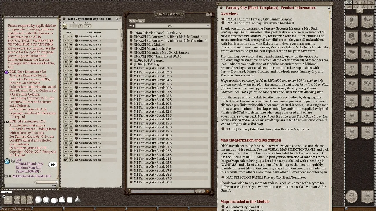 Fantasy Grounds - Meander Map Pack Fantasy City Blank Templates (Map Pack) Screenshot 3